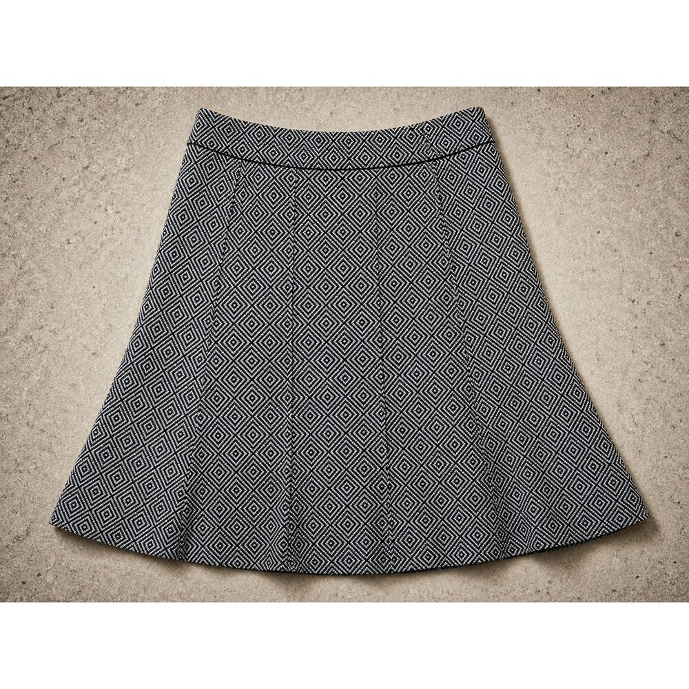 GEORGE A LINE SKIRT SIZE 8 GRAY BLACK PRINT Y2K CAREER
